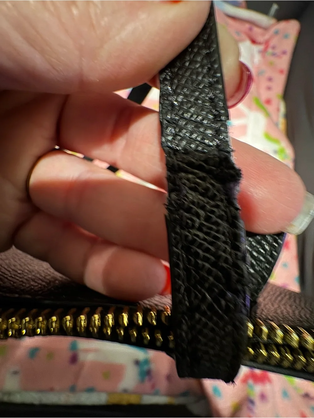 Coach Black Saffiano Leather Tote Bag (see pics, has tear in one of the straps )